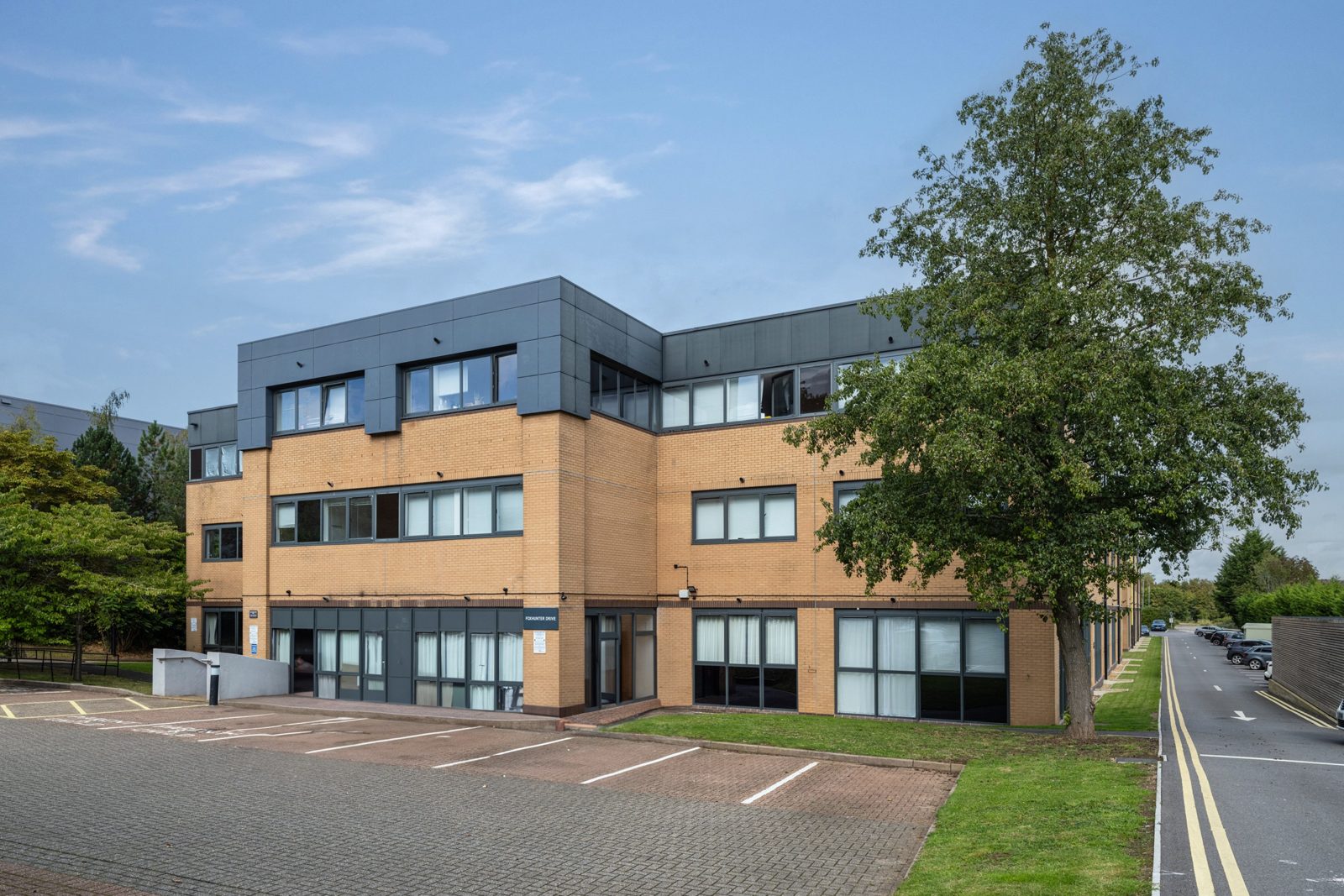 Linford Wood building on Foxhunter Drive